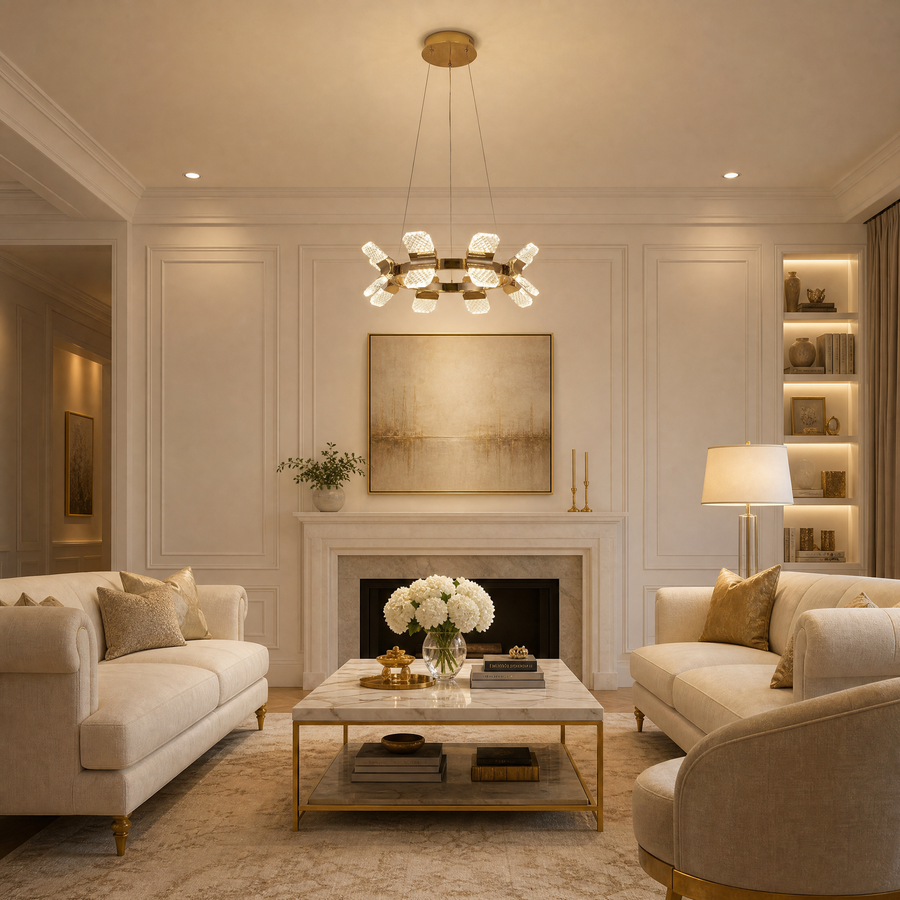 Living Room Contemporary Chandelier in a dining room
