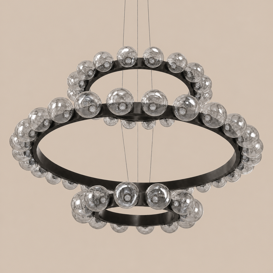 Electroplated Glass Chandelier in a dining room