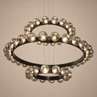 Electroplated Glass Chandelier in matte black