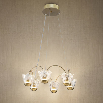 Contemporary Chandelier Dining Room in a living room