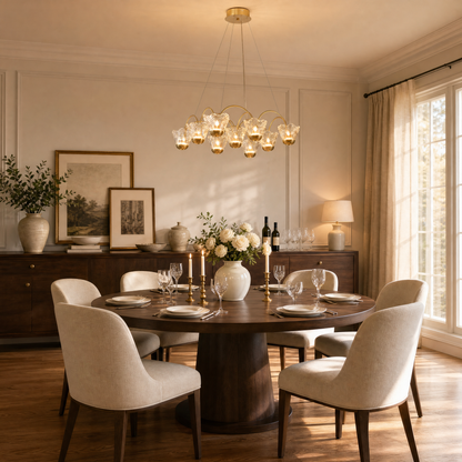 Pendant Light Fixtures Glass in a dining room