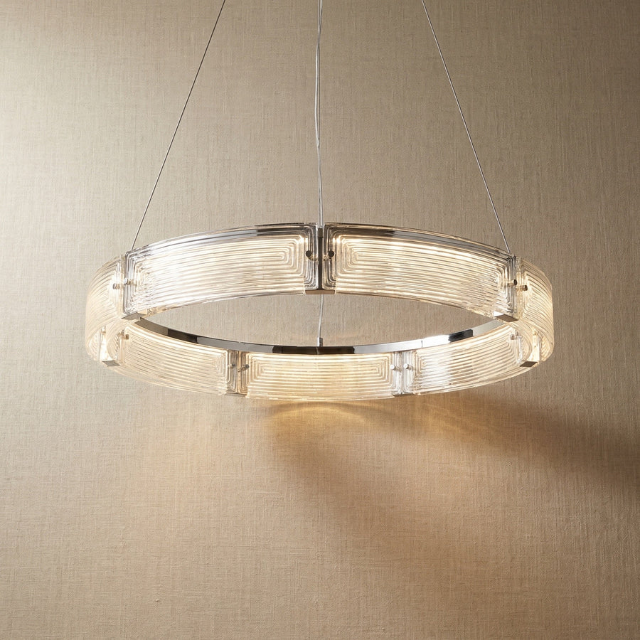 Glass Round Chandelier in a great room