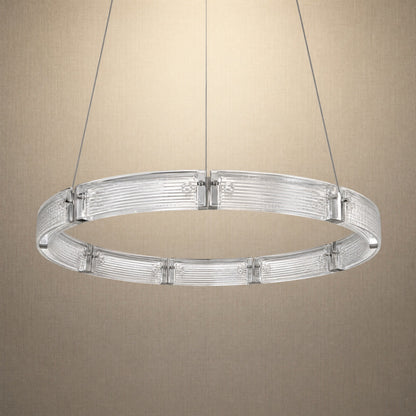 Glass Round Chandelier in a living room