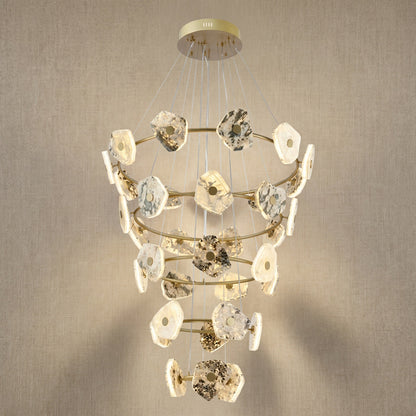 Cascading Chandelier in gold