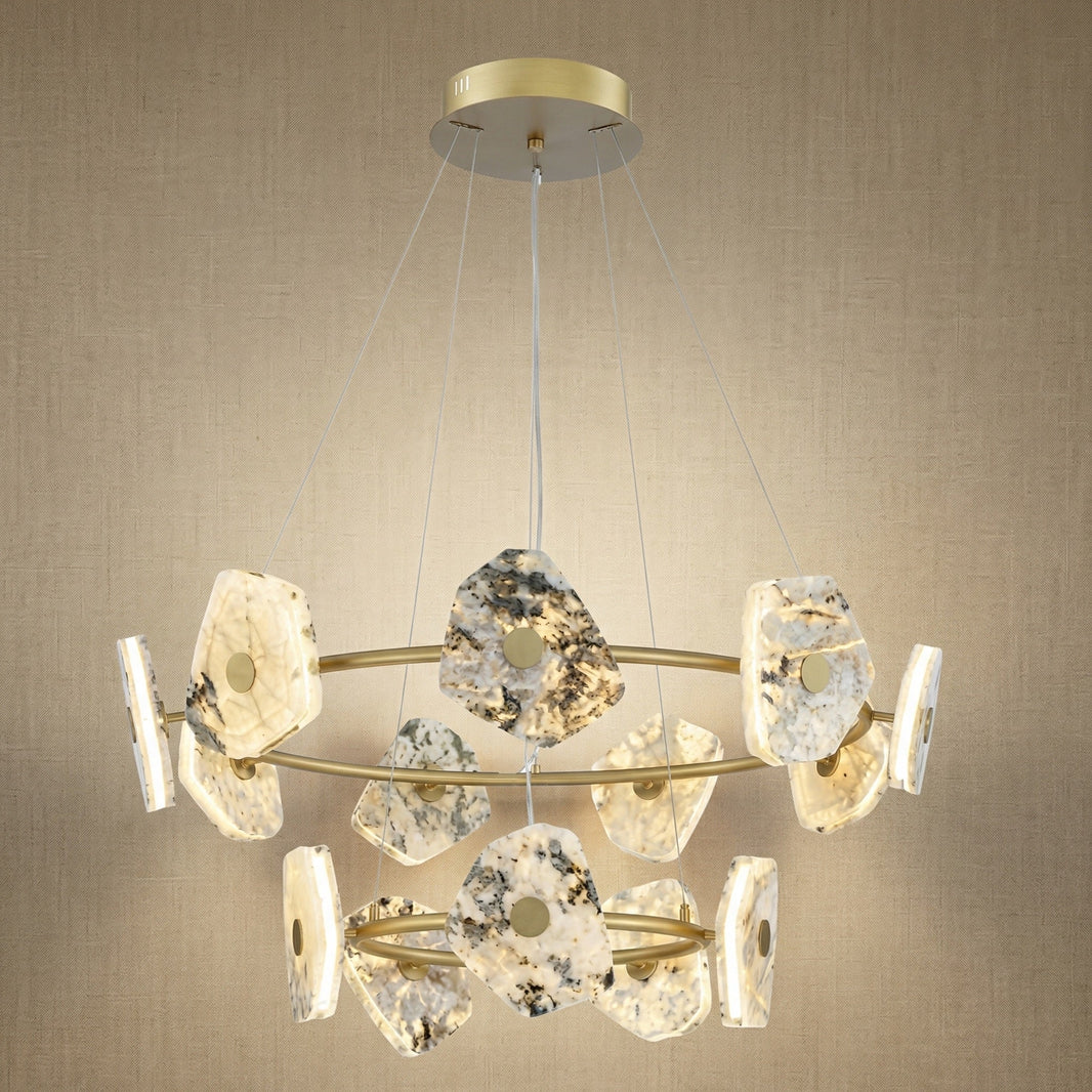 Chandelier In Dining Room in gold