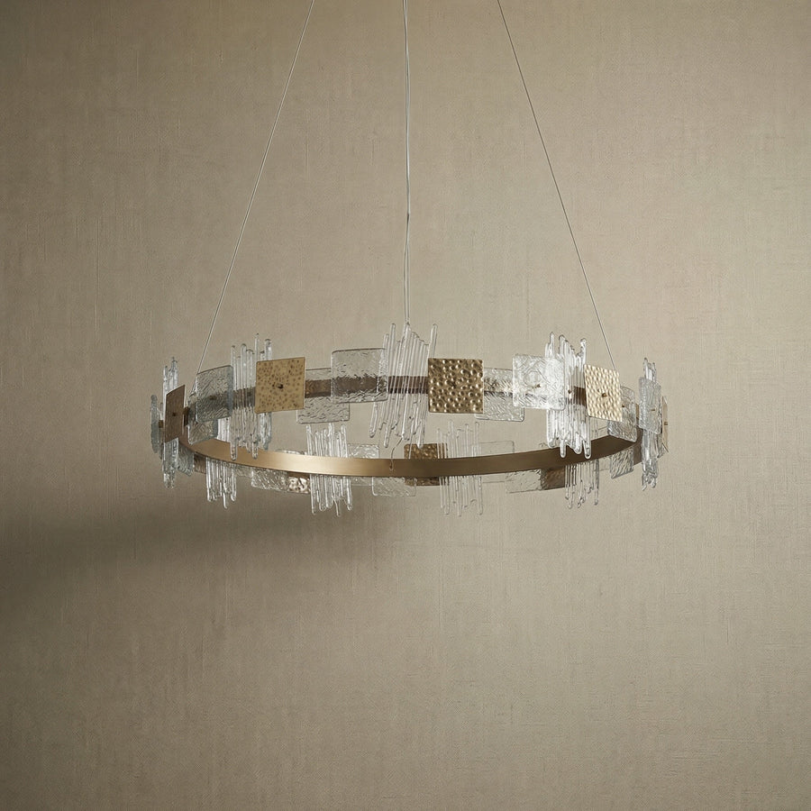 Detail of the aluminum, stainless steel, with champagne gold finish
