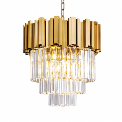 Modern Gold 3-Tier K9 Crystal Chandelier