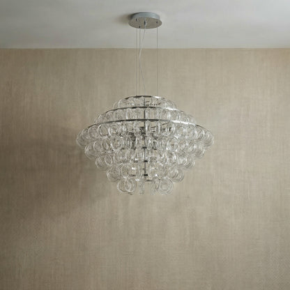 Chrome Pendant Light in a living room