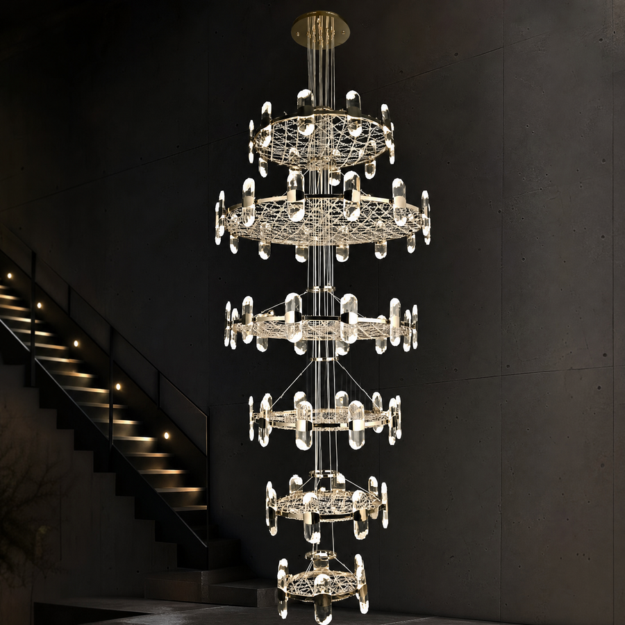 Pearl Net Modern Sculptural Ring Chandelier - main