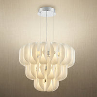 Modern Glass Chandelier in chrome