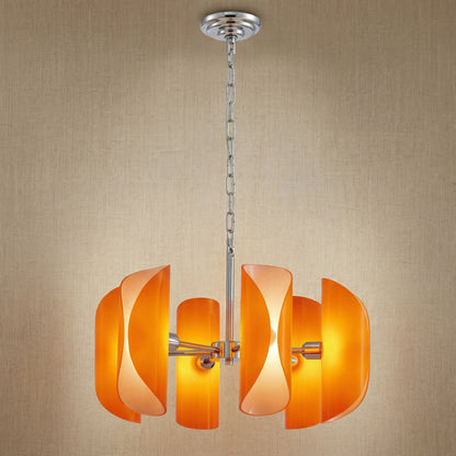 Chrome Glass Pendant Light in a living room