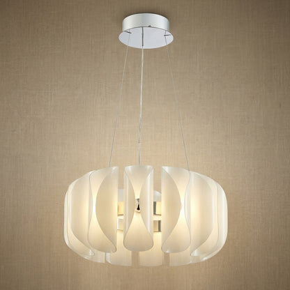 Glass Round Chandelier in chrome