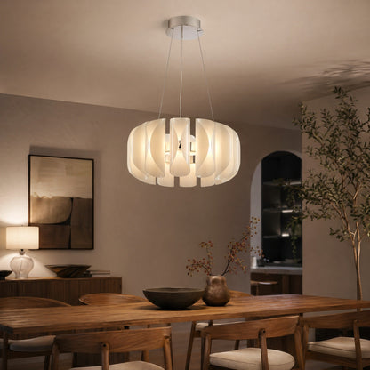 Glass Round Chandelier in a living room