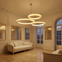 Madison Triple-Ring Alabaster Chandelier - scene 1
