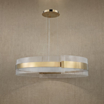 Ribbon Round Modern Chandelier - dark