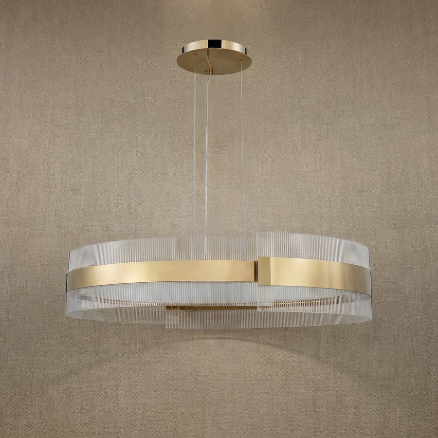 Ribbon Round Modern Chandelier - dark