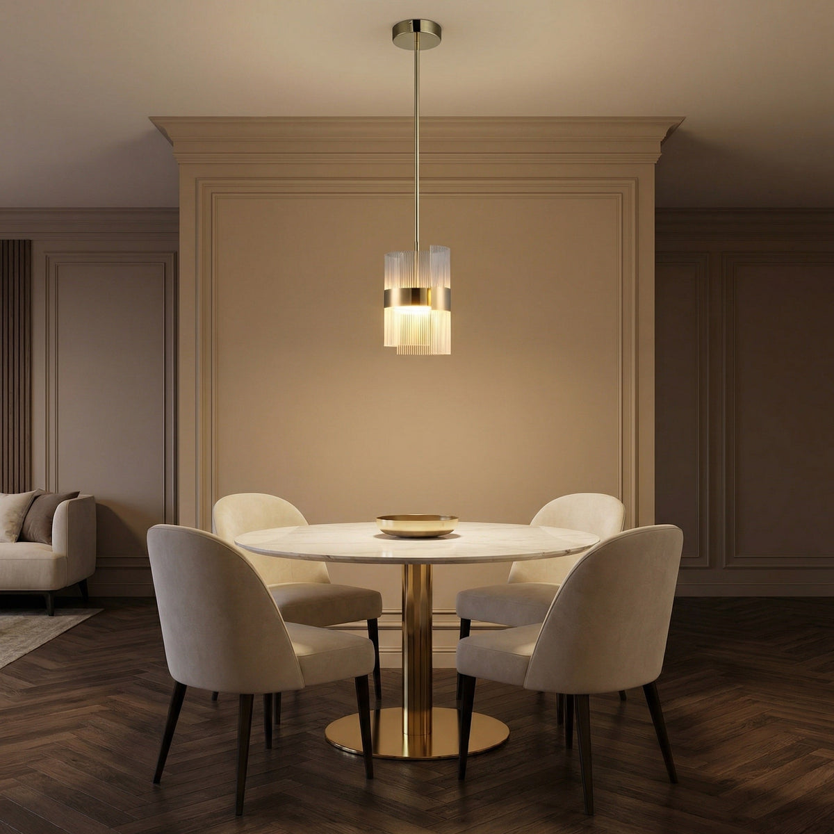 Ribbon Round Modern Chandelier - scene 1 (3)