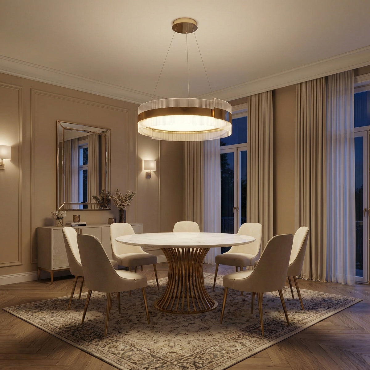 Ribbon Round Modern Chandelier - scene 1 (5)