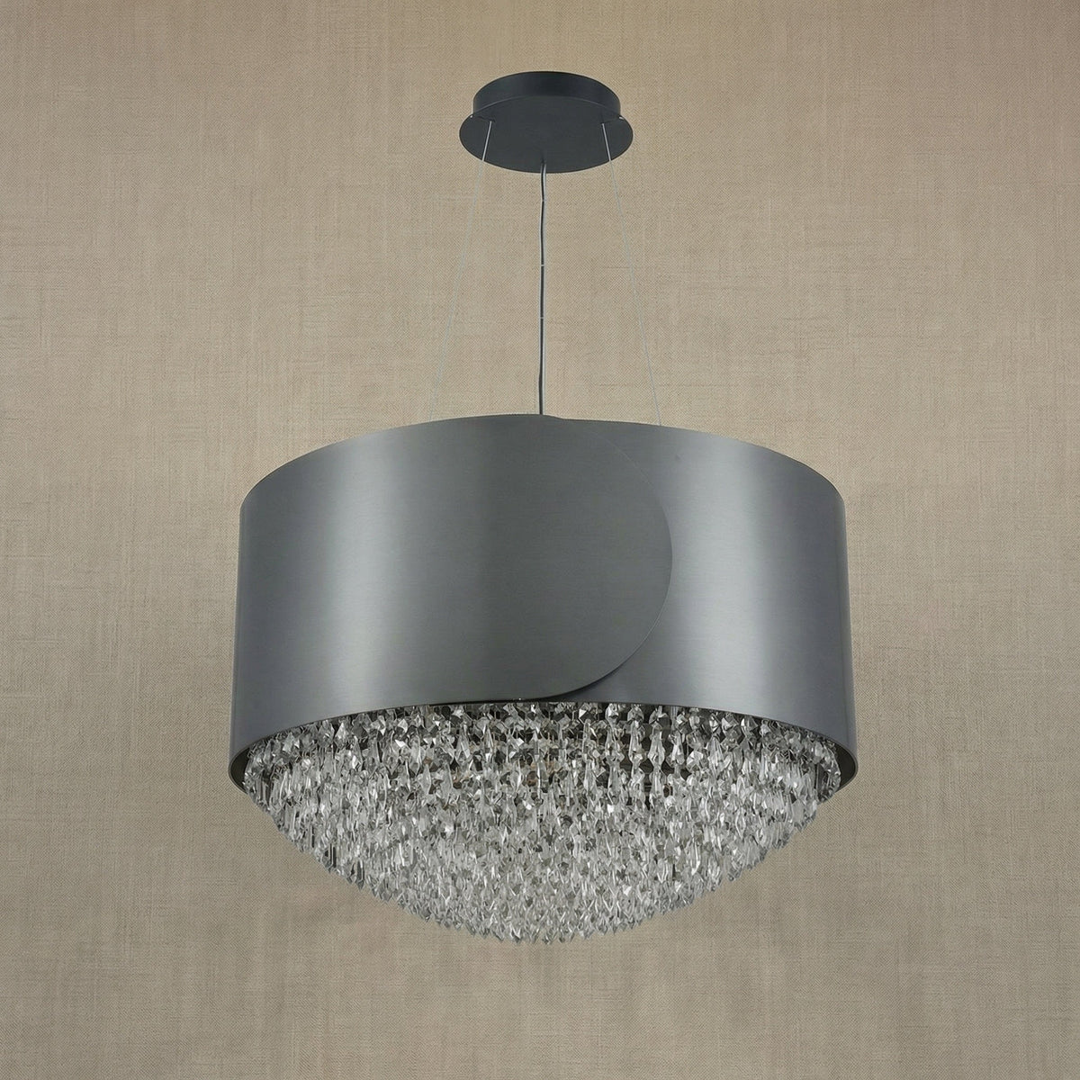 Theron Crystal Pendant Light 28" - dark