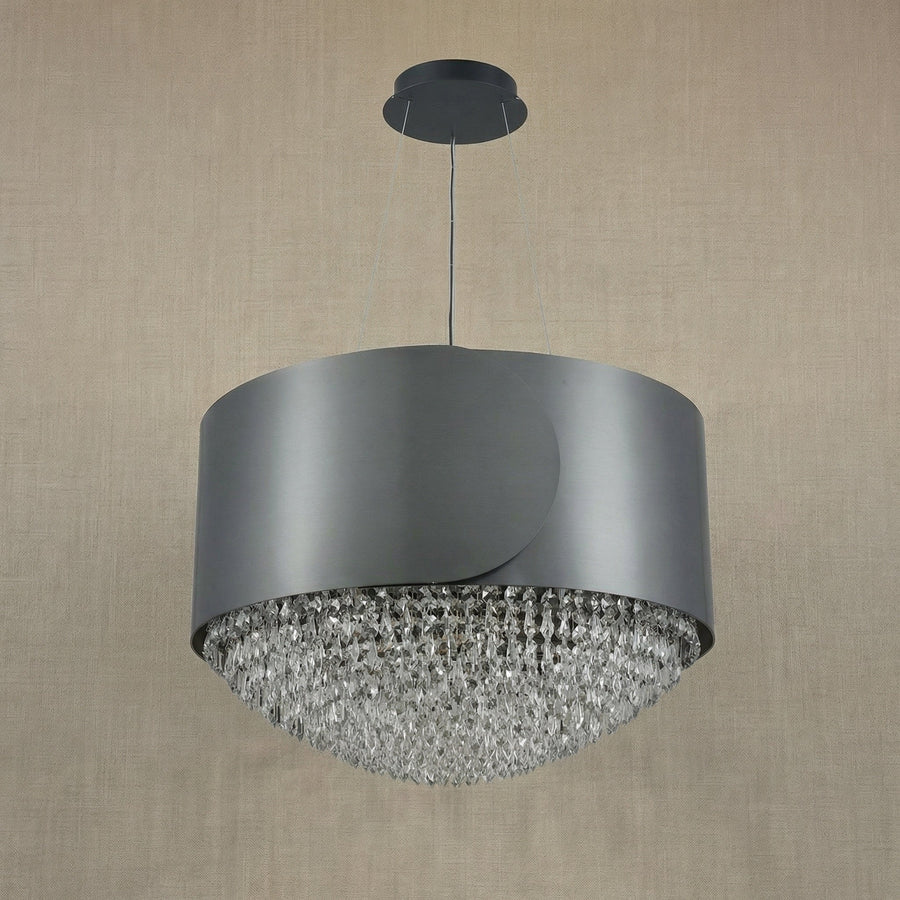 Theron Crystal Pendant Light 28" - dark