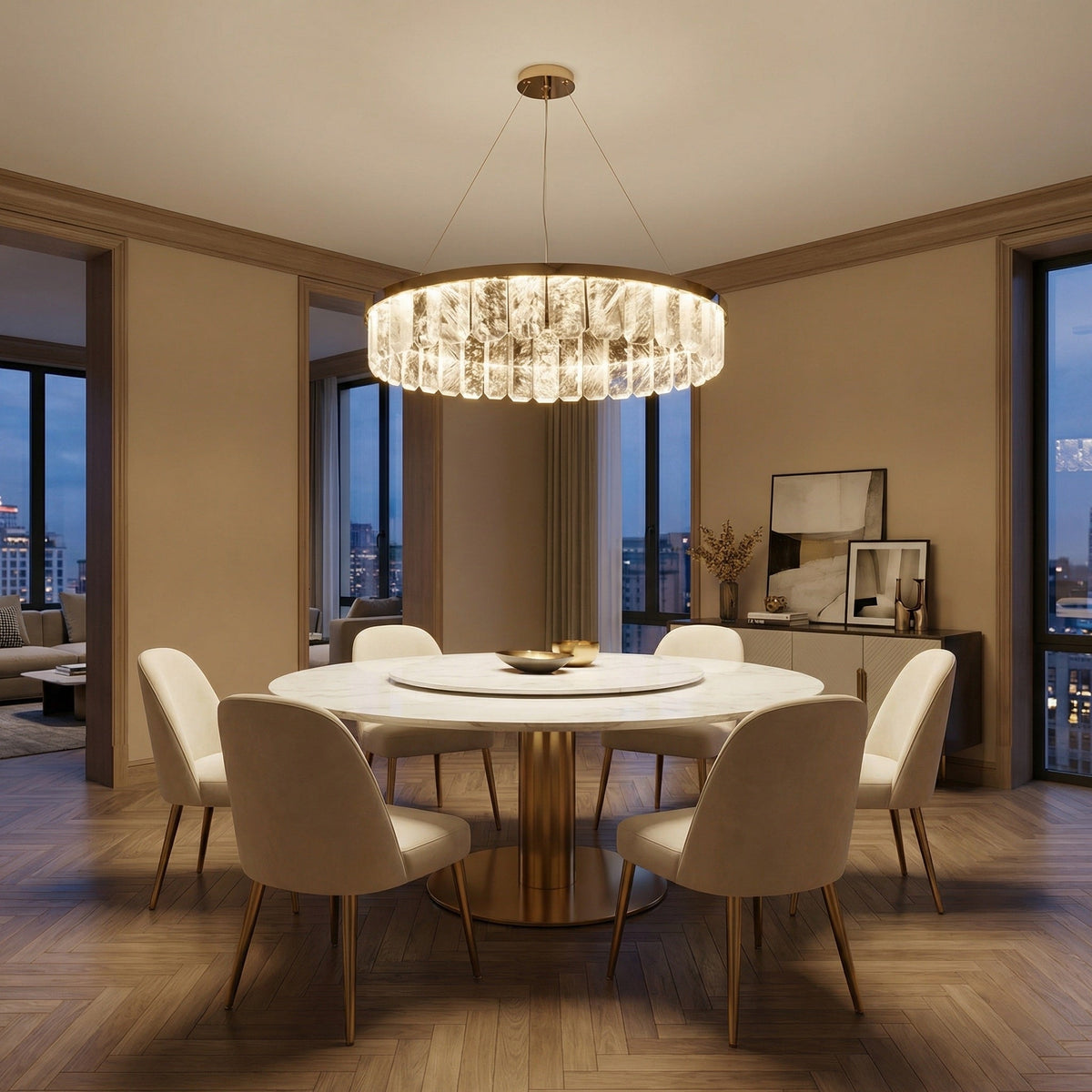 Selene Round Crystal Chandelier - scene 1