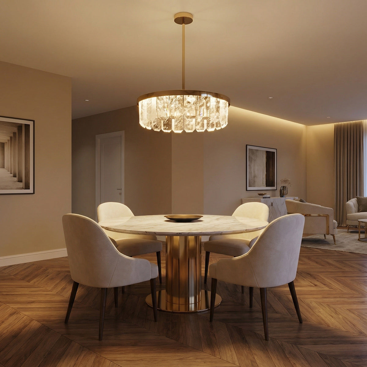 Selene Round Crystal Chandelier - scene 1 (6)