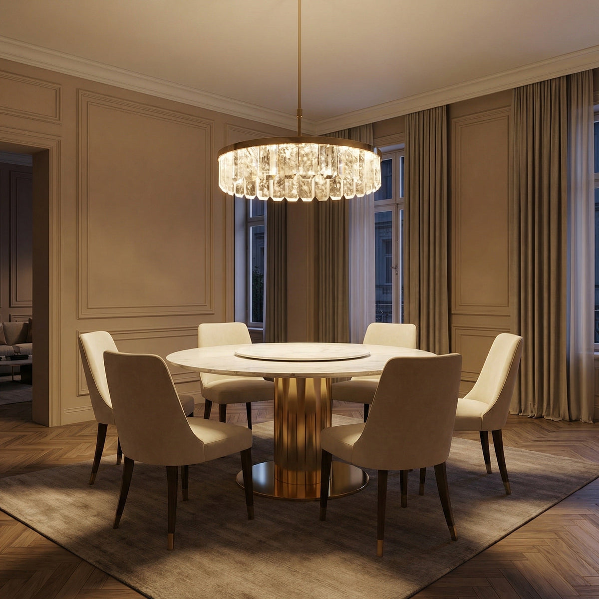 Selene Round Crystal Chandelier - scene 1 (7)