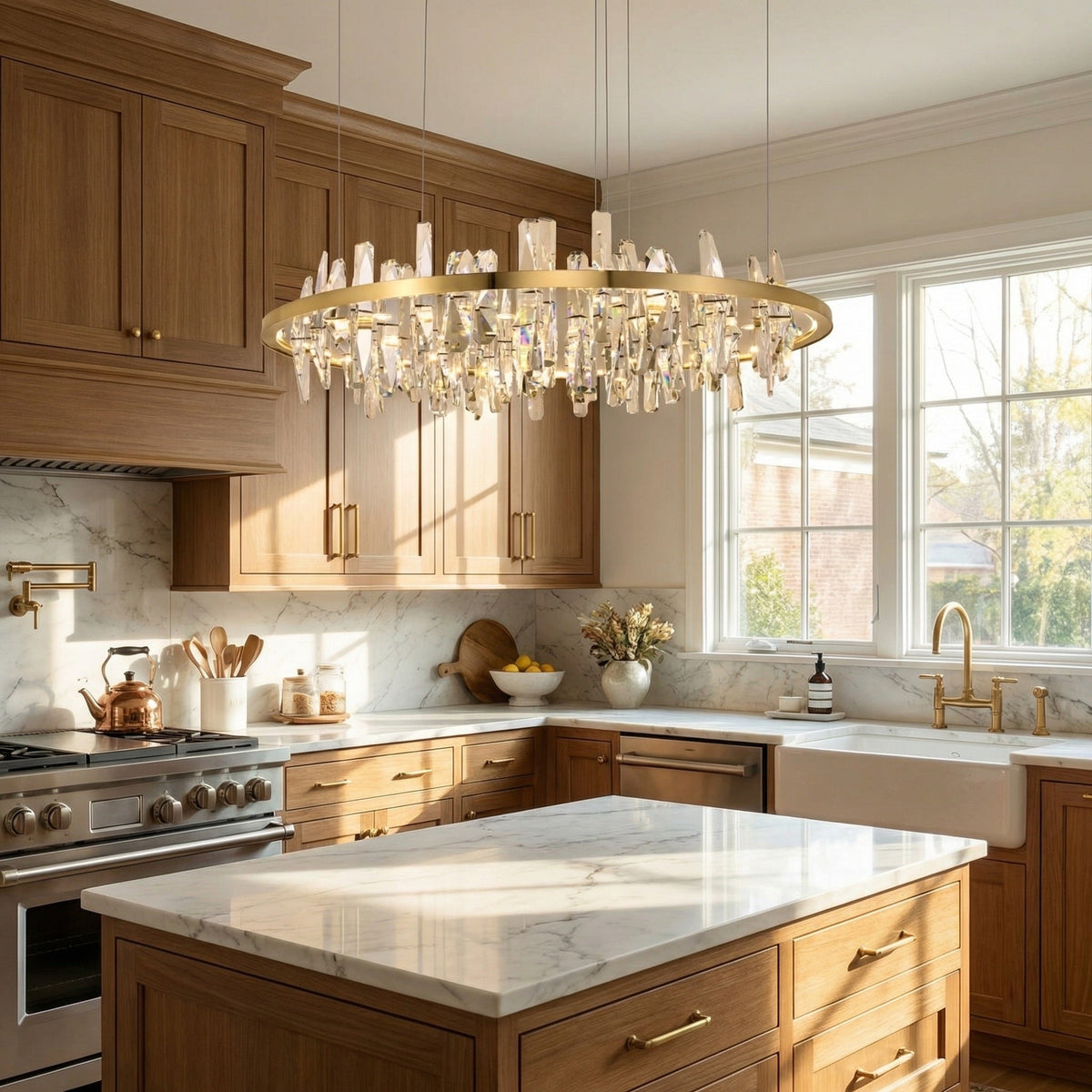 Nora Round Crystal Pendant Light - scene 2