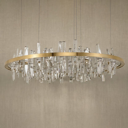 Nora Round Crystal Pendant Light - dark