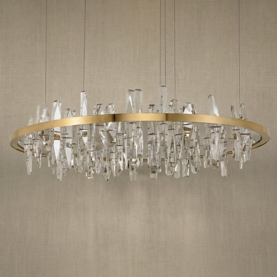Nora Round Crystal Pendant Light - dark