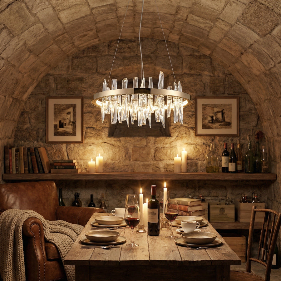 Nora Round Crystal Pendant Light - scene 3 (2)