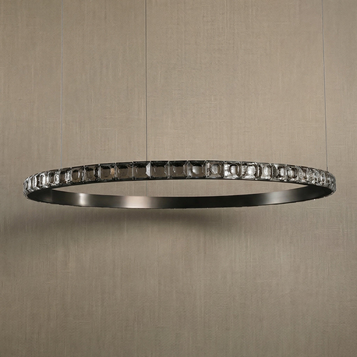 Drake Single-Ring Crystal Chandelier - dark