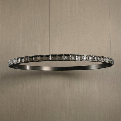 Drake Single-Ring Crystal Chandelier - dark