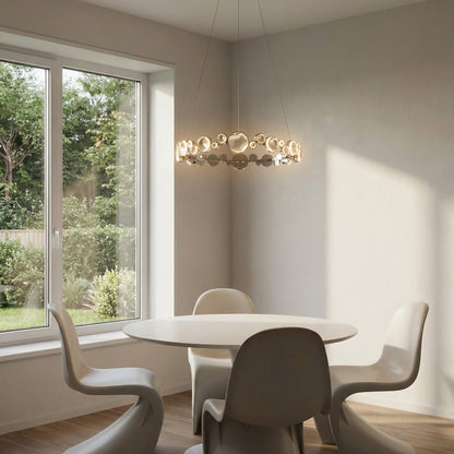 Eclipse Round Crystal Modern Chandelier - scene 2