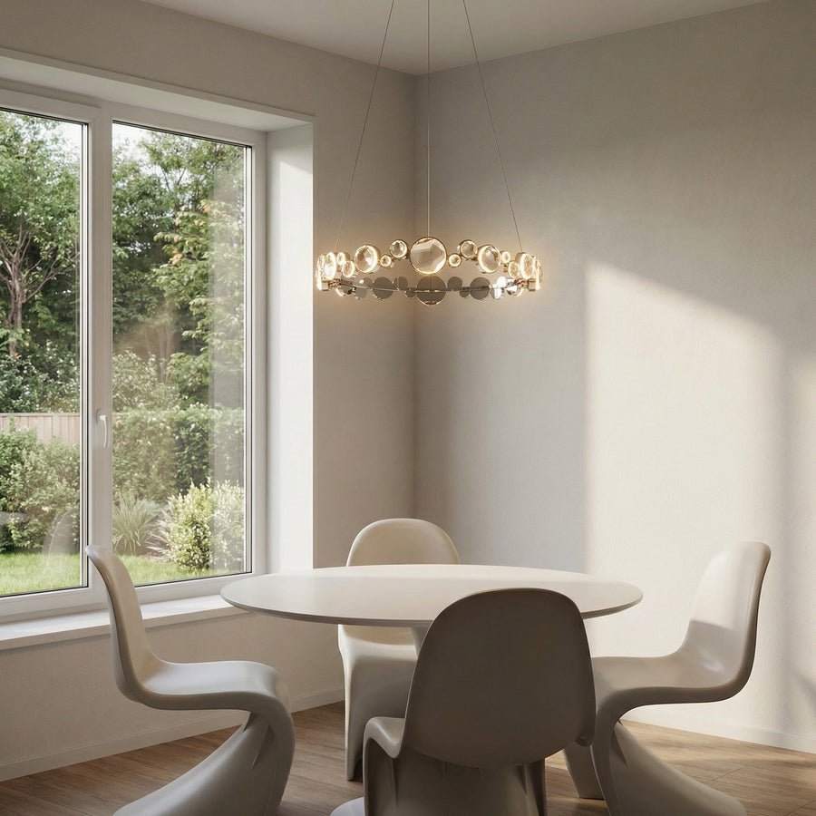 Eclipse Round Crystal Modern Chandelier - scene 2