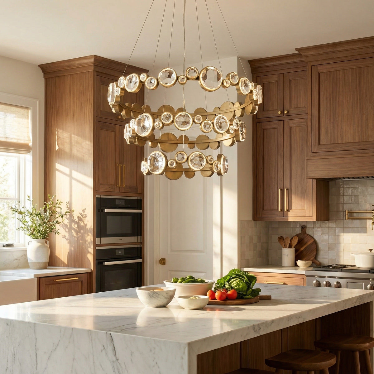 Eclipse Round Crystal Modern Chandelier - scene 2 (2)