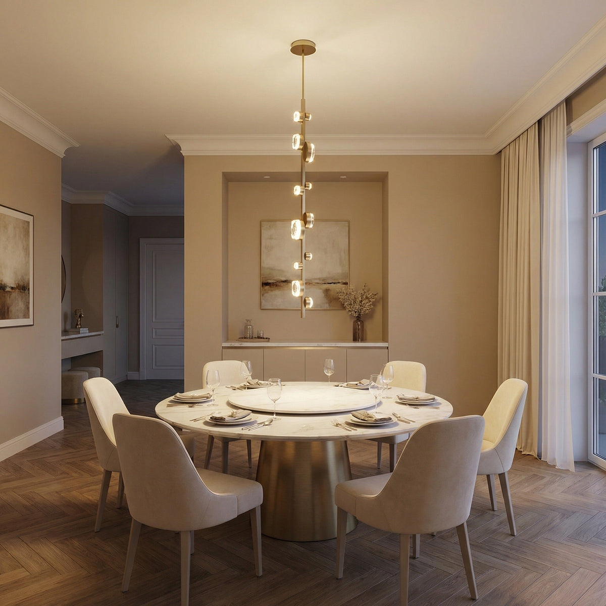 Eclipse Round Crystal Modern Chandelier - scene 1 (3)