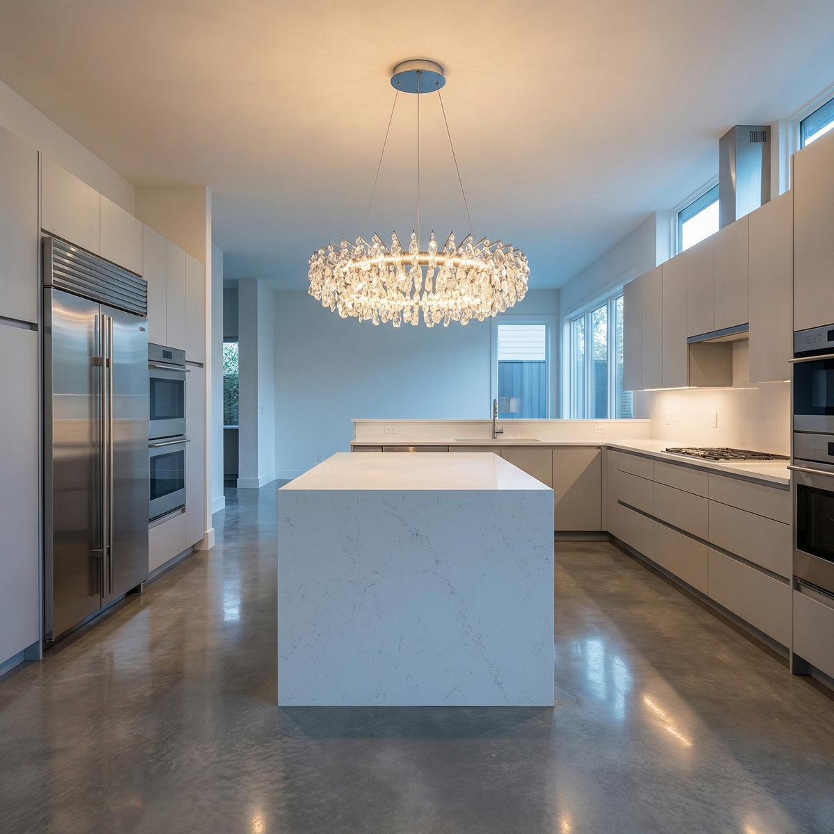 Aureola Round Crystal Chandelier - scene 1