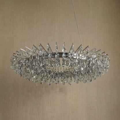Aureola Round Crystal Chandelier - dark