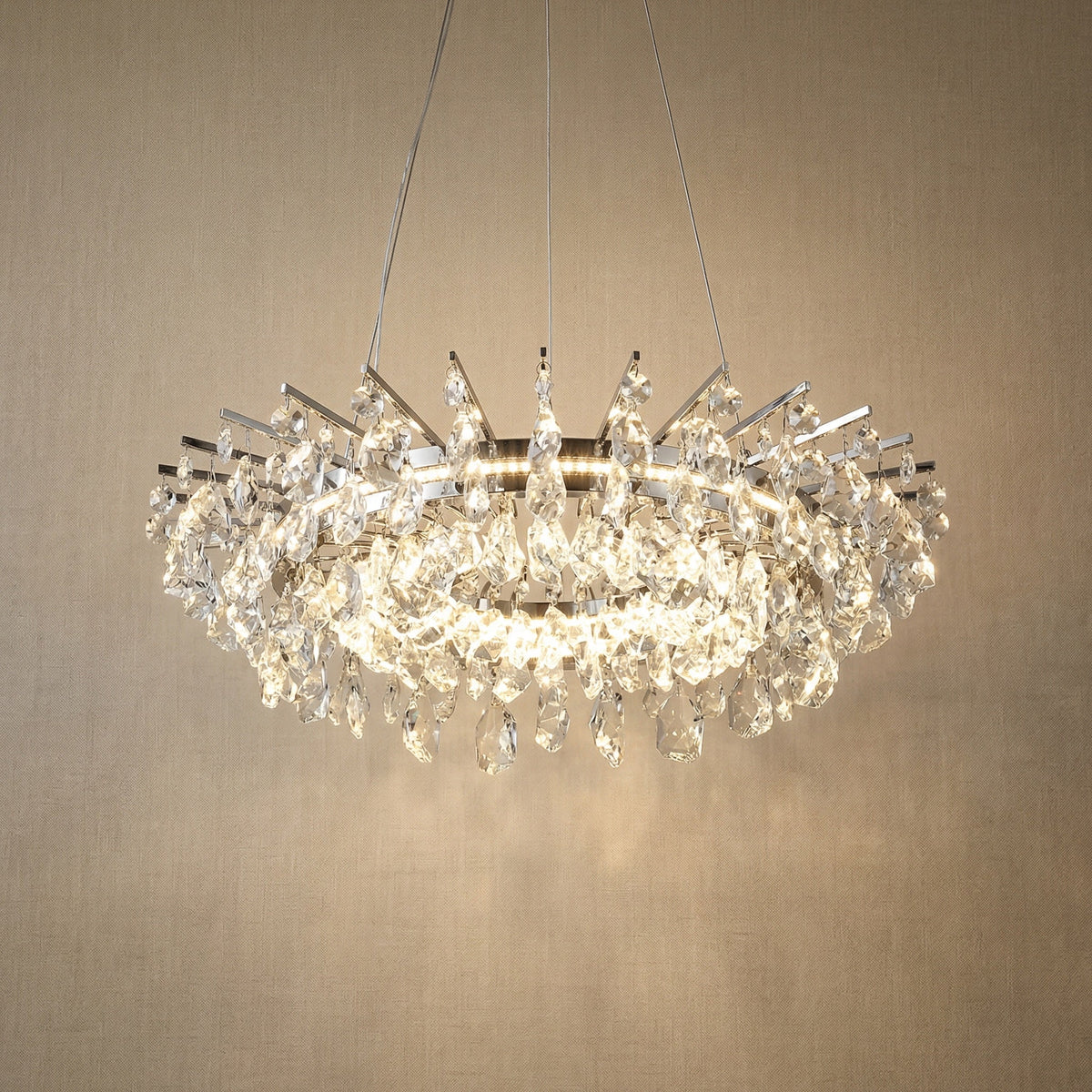 Aureola Round Crystal Chandelier (2)