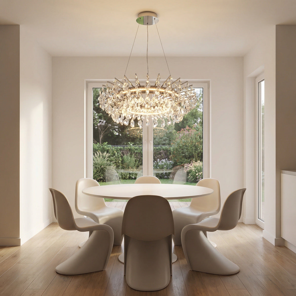 Aureola Round Crystal Chandelier - scene 2 (2)