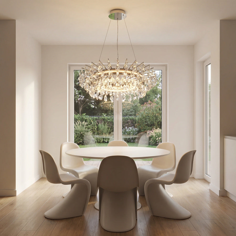 Aureola Round Crystal Chandelier - scene 2 (2)