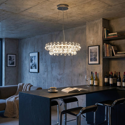 Aureola Round Crystal Chandelier - scene 3 (2)