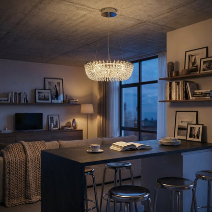 Stella Round Crystal Chandelier - scene 3