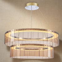 Dalton Glass Tiered Chandelier 39"