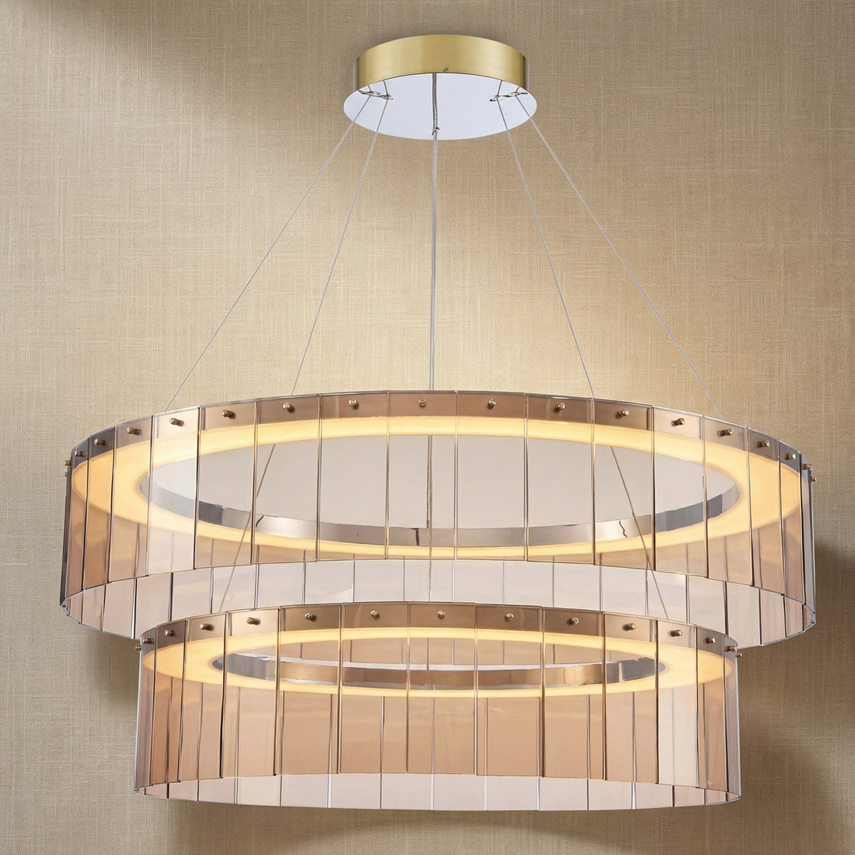 Dalton Glass Tiered Chandelier 39"