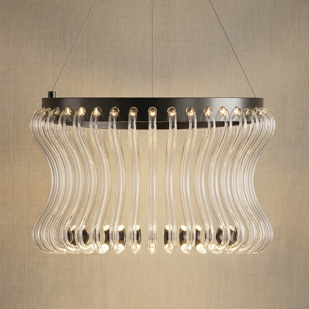 Lennox Glass Round Chandelier 21.6"D