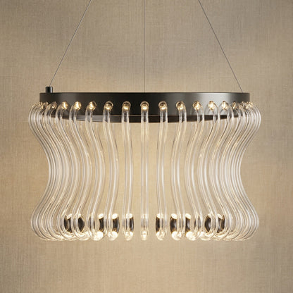 Lennox Glass Round Chandelier 21.6"D