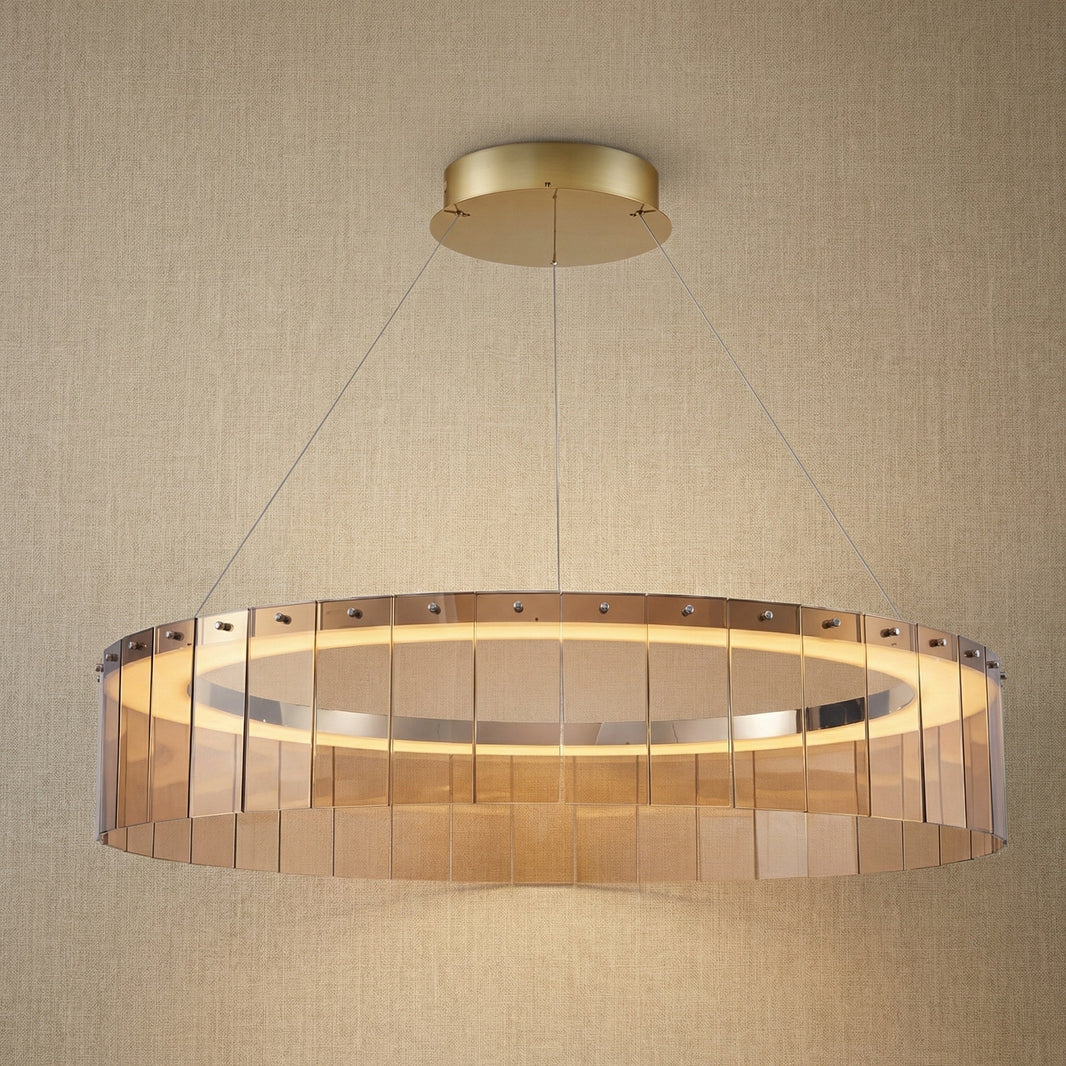Dalton Glass Circular Chandelier 39"