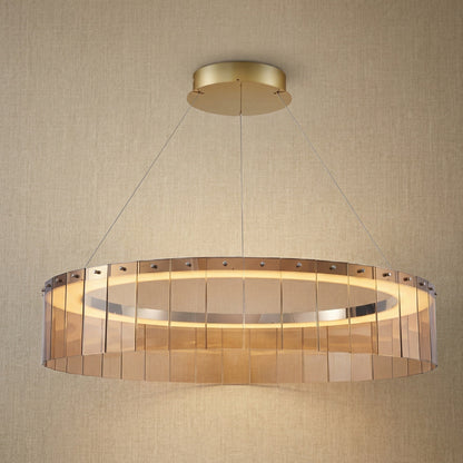 Dalton Glass Circular Chandelier 39"